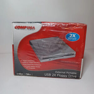 External Portable USB 2X Floppy Drive Comp USA New Sealed.